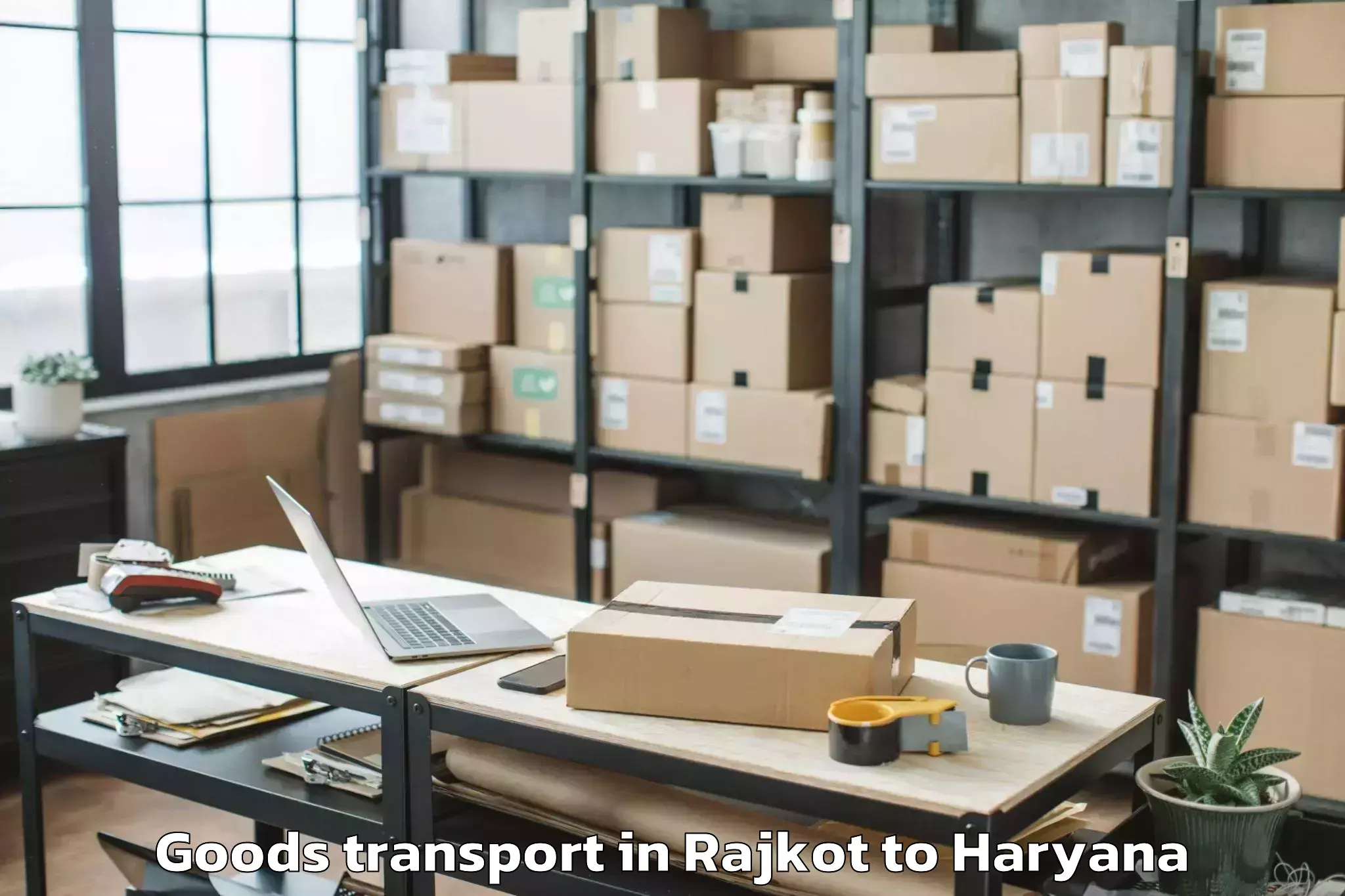 Professional Rajkot to Starex University Gurgaon Goods Transport